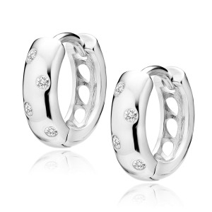 Cercei rotunzi argint Ø13 mm cu pietre DiAmanti Z1755DER_W-DIA (Argint 925‰ 1,3 g.)